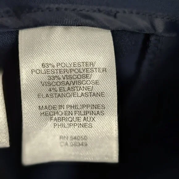 Jones New York Womens Navy Stretch Runway Slim Pants 20W Polyester Blend Career - Picture 4 of 16